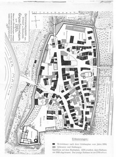 Stadtplan um 1570 nach Zimmermann 1915