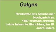 Inschrift Hinweisschild am Galgen